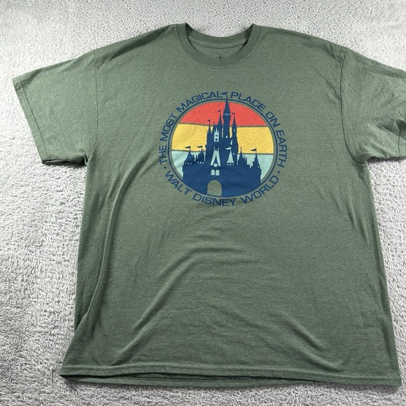 Disney Other - Disney World Shirt Mens XL Green Castle Magical Place on Earth Mickey Princess